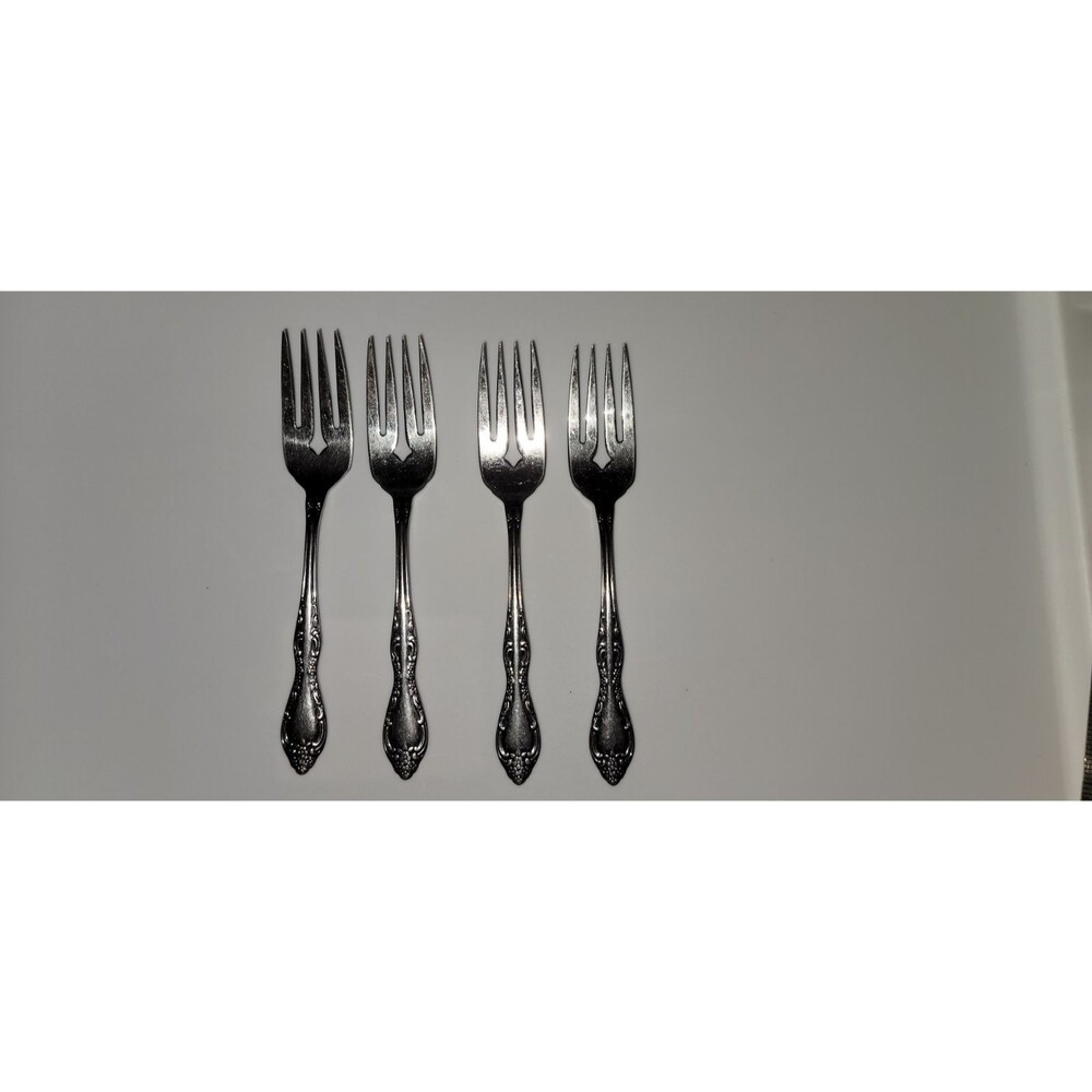 Set of 4 VTG Oneida Stainless Bourbon Salad Forks 6 1/4" Replacement Flatware